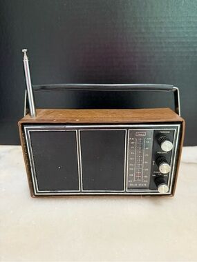 Vintage Sears Roebuck Model 132 Woodgrain  Am Fm Radio Antenna Made In Hong Kong